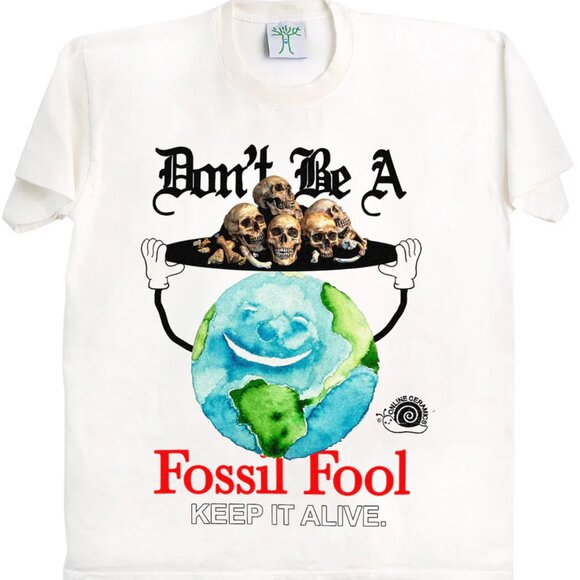 Online Ceramics "Fossil Fool" Tee Shirt - Picture 1 of 5